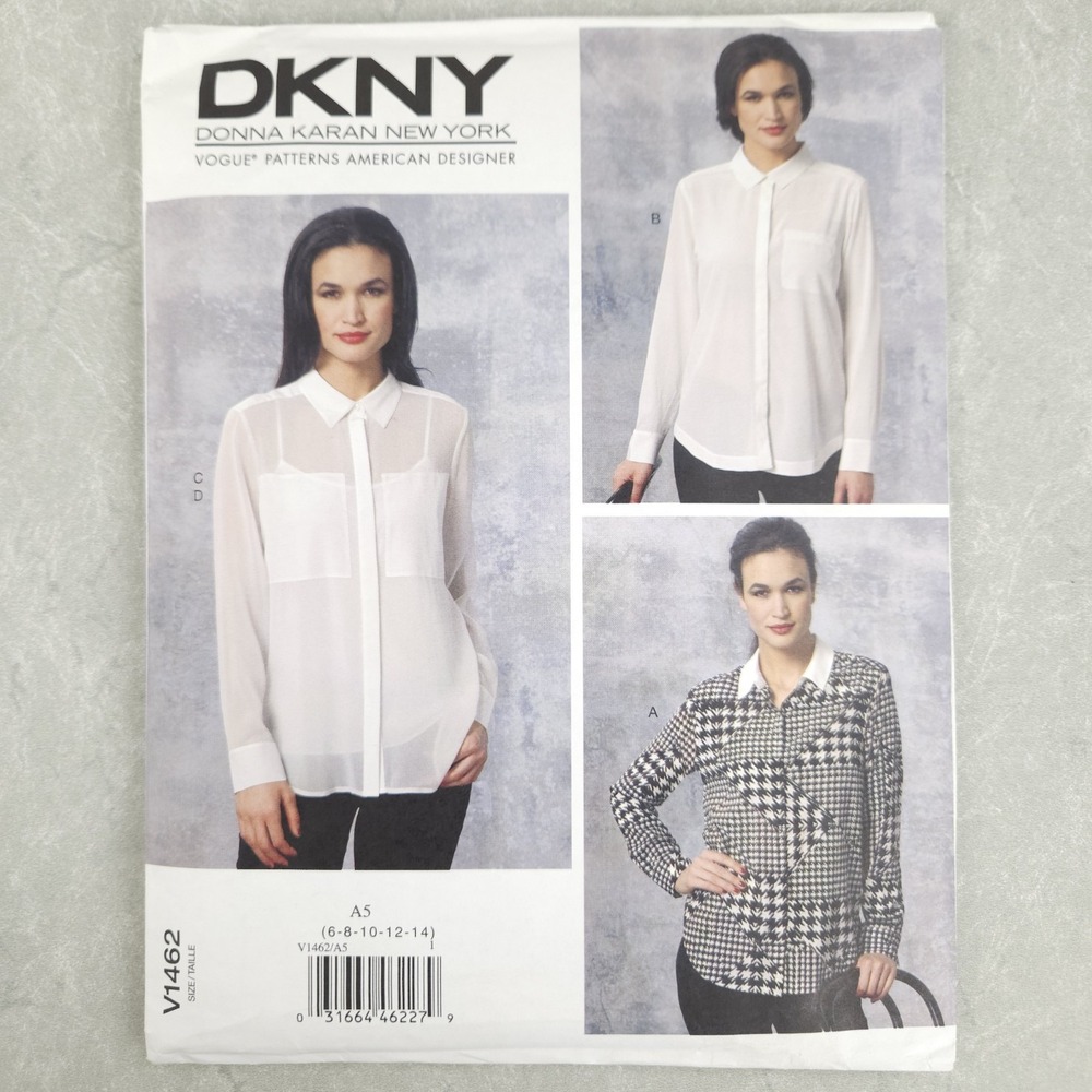 Vogue V1462 DKNY Shirt Camisole Sewing Pattern Office Classic Minimalist 6-14